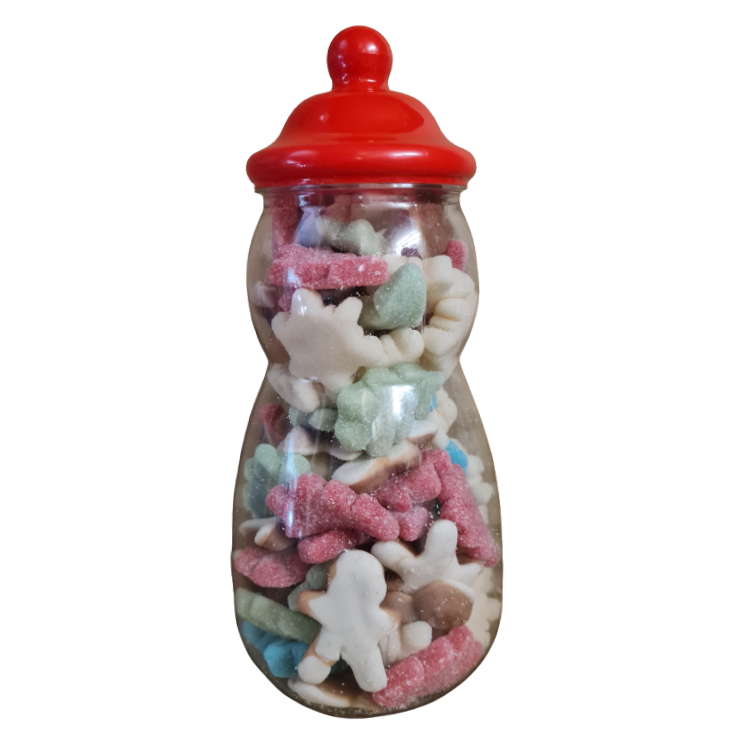 Christmas Snowman Jar Filled With Pick & Mix Sweets 600g